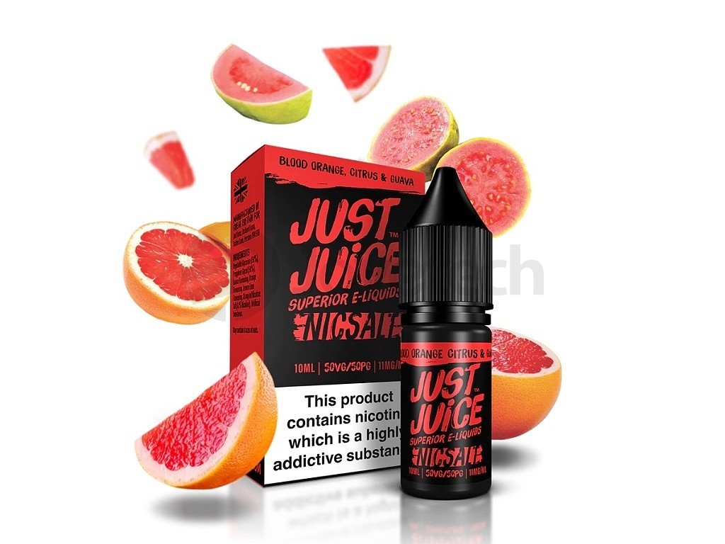 Just Juice Salt - E-liquid - Blood Orange, Citrus & Guava (Červený pomeranč, citron a guava) - 11mg, produktový obrázek.