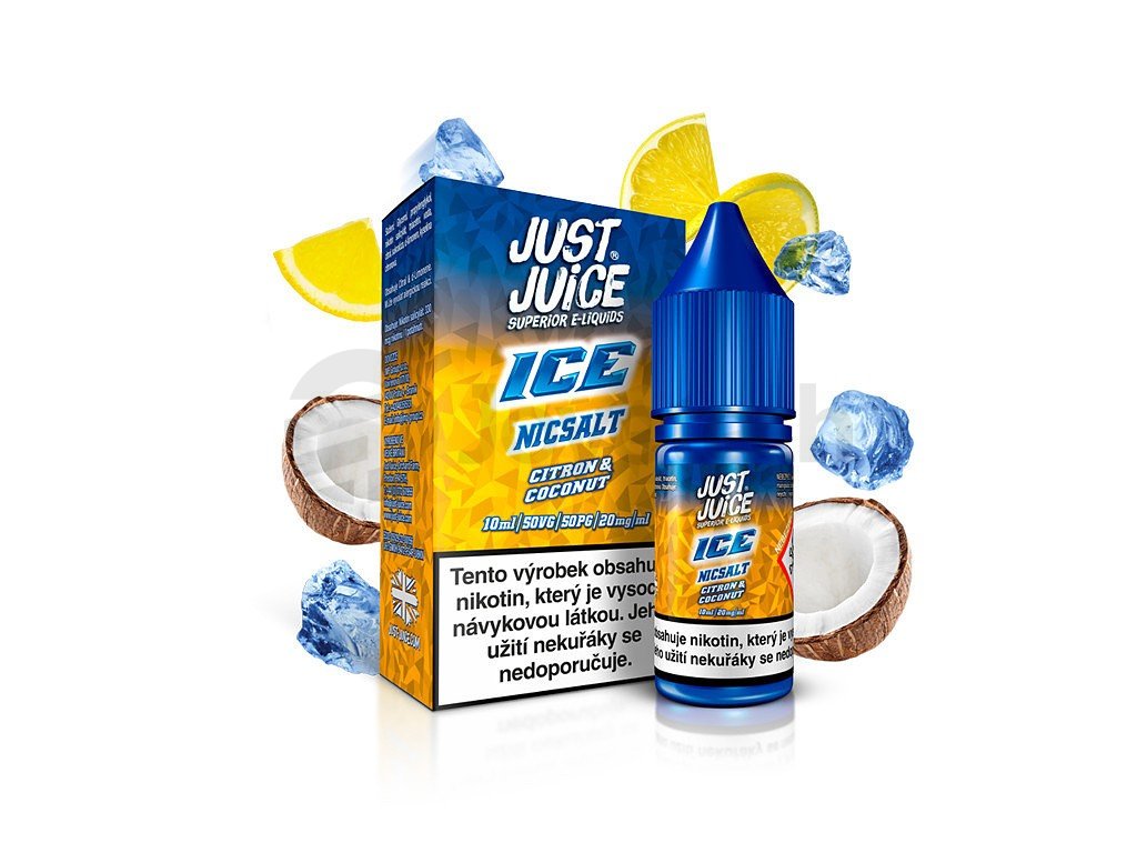 Just Juice Salt - E-liquid - ICE Citron & Coconut (Ledový citrón s kokosem) - 11mg, produktový obrázek.