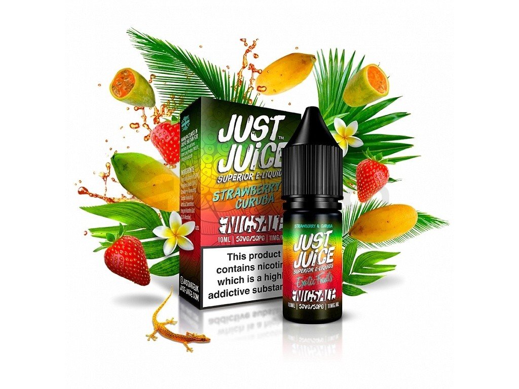 Just Juice Salt - E-liquid - Strawberry & Curuba (Jahoda & curuba) - 11mg, produktový obrázek.