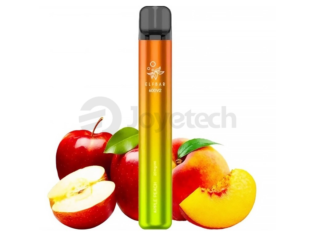 Elf Bar 600 V2 - 20mg - Apple Peach (Jablko s broskví), produktový obrázek.
