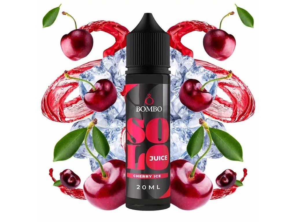 Bombo - Solo Juice - S&V - Cherry ICE (Ledová třešeň) - 20ml, produktový obrázek.