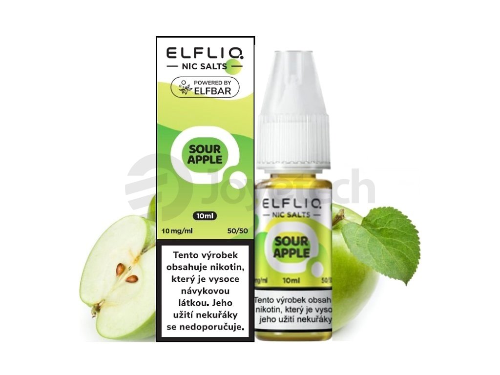 Elf Bar Elfliq - Salt e-liquid - Sour Apple - 10ml - 10mg, produktový obrázek.