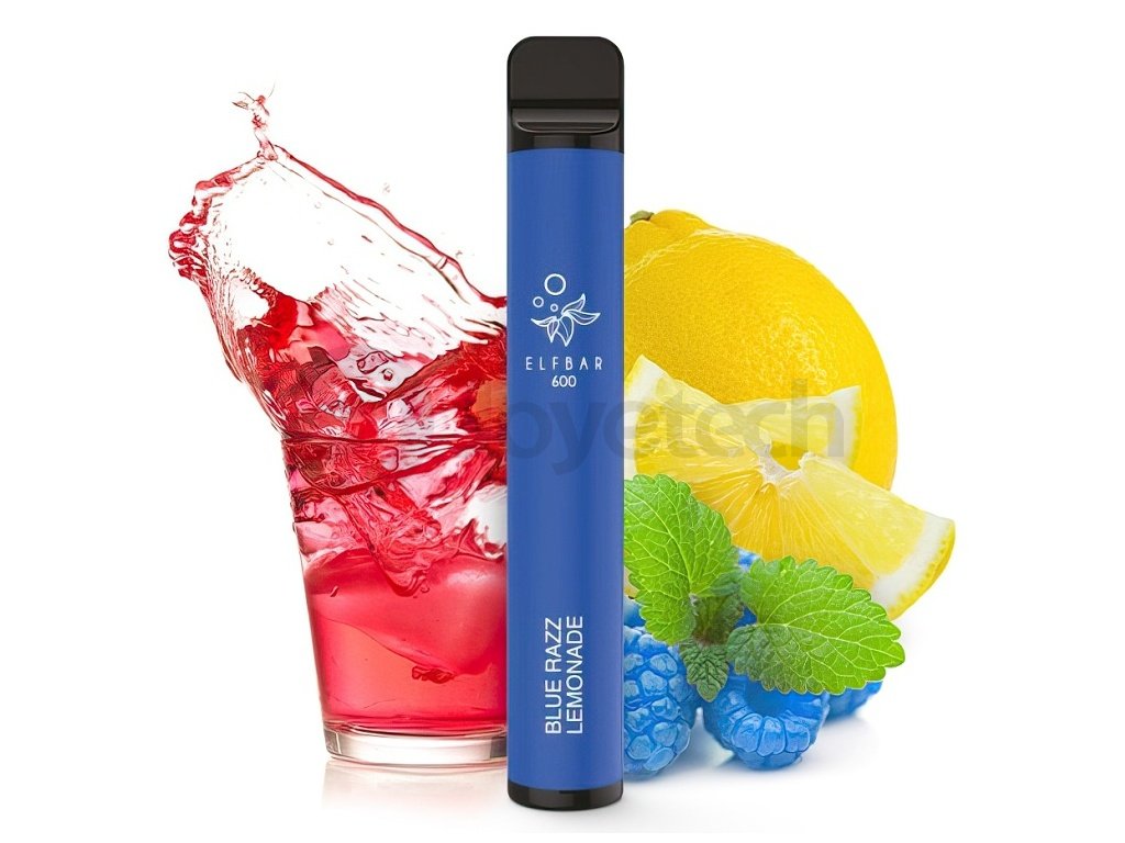 Elf Bar 600 - 20mg - Blue Razz Lemonade (Limonáda s modrou malinou a citrusem), produktový obrázek.