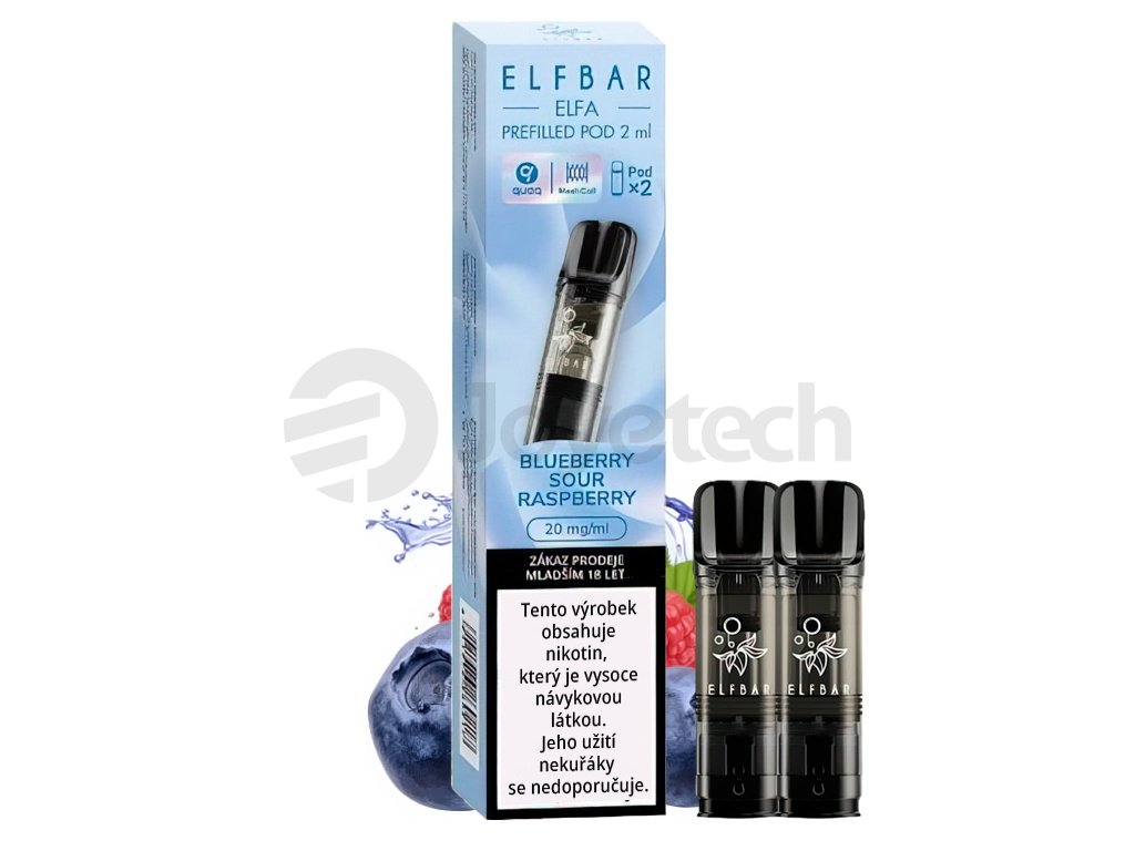 Elf Bar ELFA Pod - přednaplněná Cartridge - Blueberry Sour Raspberry - 20mg - 2ks, produktový obrázek.
