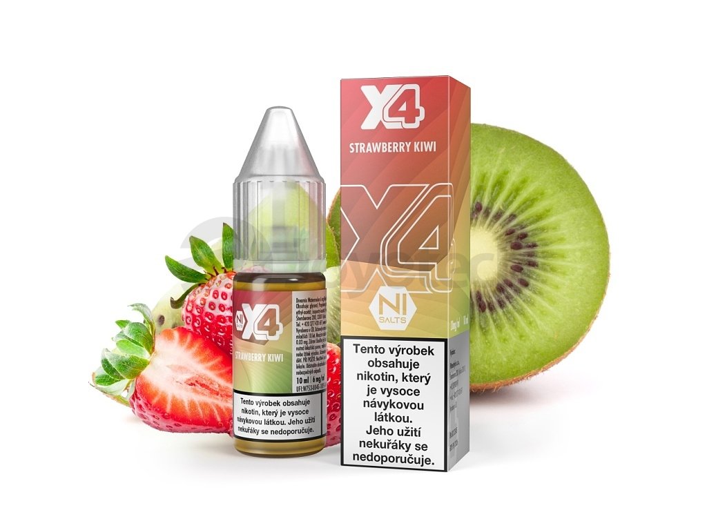 X4 Bar Juice Salt - E-liquid - Strawberry Kiwi (Jahoda a kiwi) - 20mg, produktový obrázek.