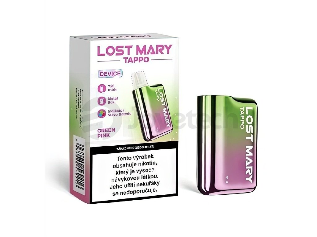 Lost Mary Tappo Air - Baterie - 750mAh - Green Pink, produktový obrázek.