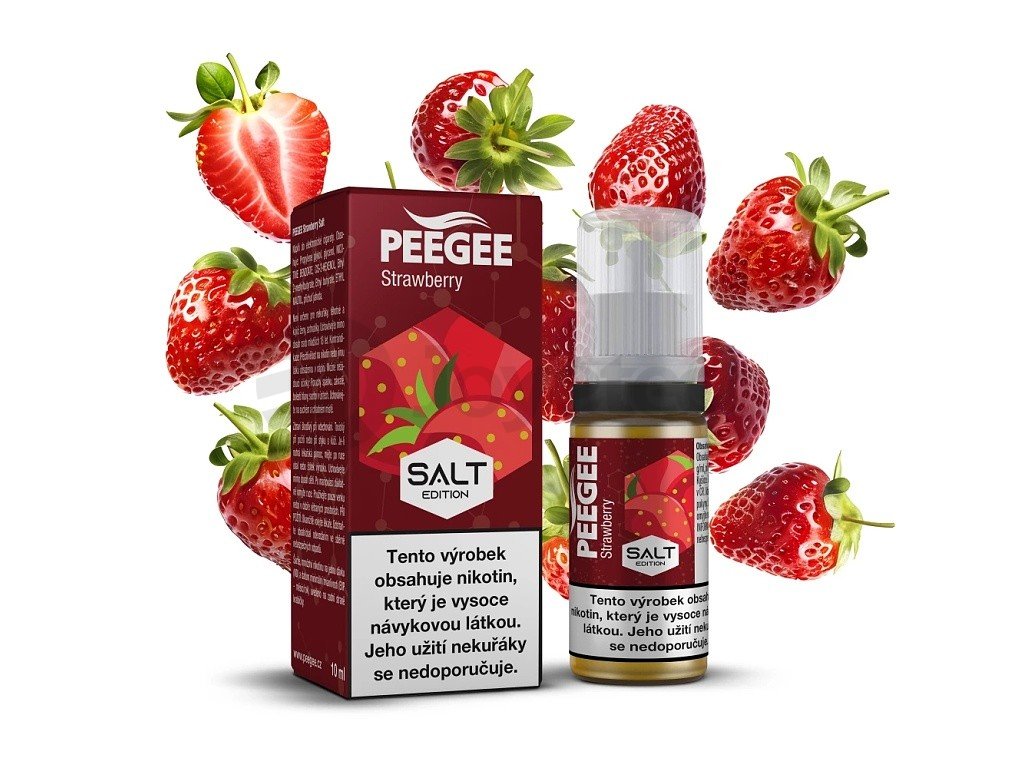 PEEGEE Salt - E-liquid - Jahoda - 10mg, produktový obrázek.