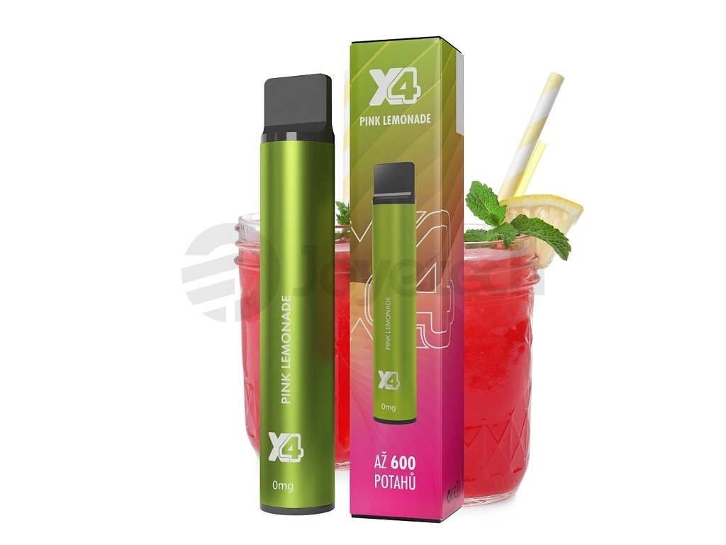 X4 Bar - 0mg - ZERO - Pink Lemonade, produktový obrázek.