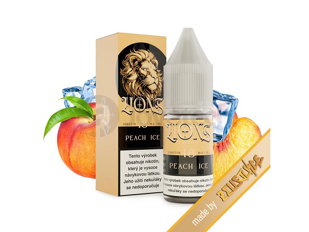 Lions Juice - Peach ICE - 6mg, produktový obrázek.
