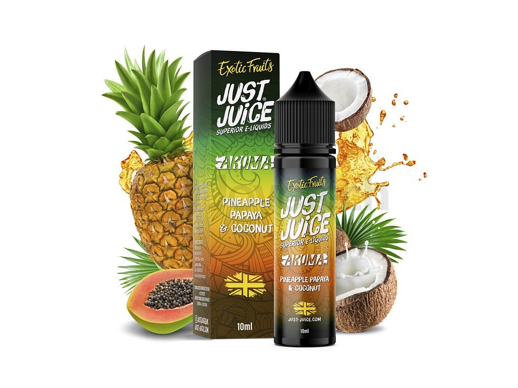 Just Juice - Shake & Vape - Pineapple Papaya & Coconut - 10ml, produktový obrázek.