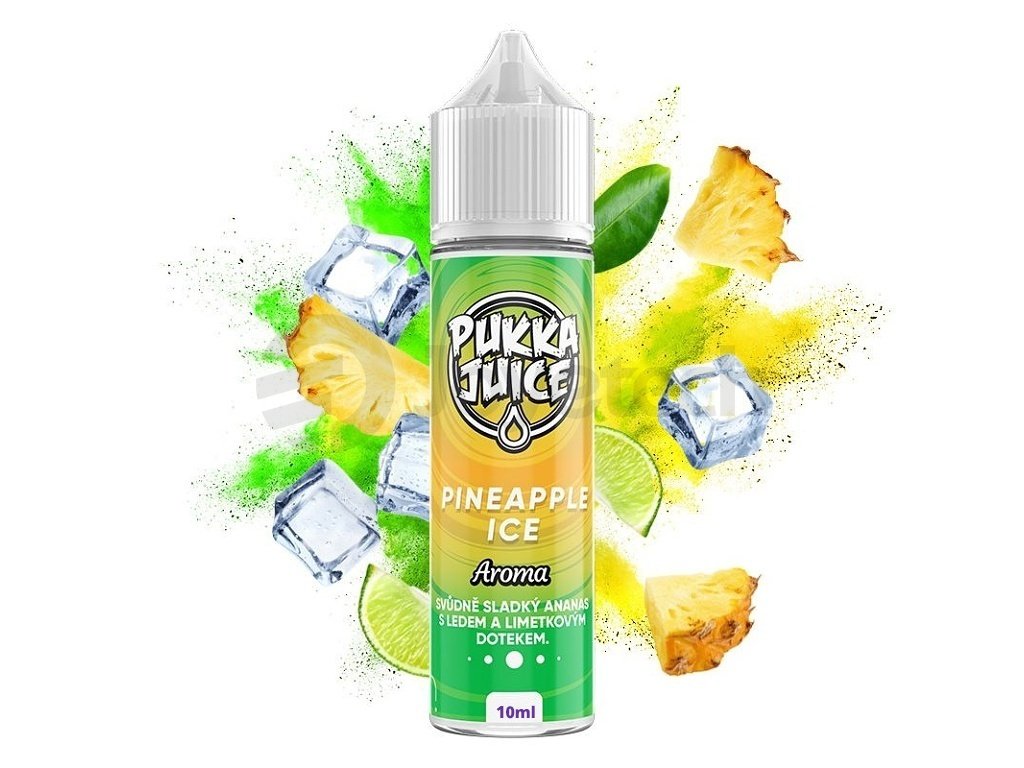 Pukka Juice - Shake & Vape - Pineapple ICE - 10ml, produktový obrázek.