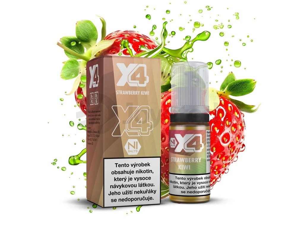 X4 Bar Juice Salt - E-liquid - Strawberry Kiwi - 10mg, produktový obrázek.