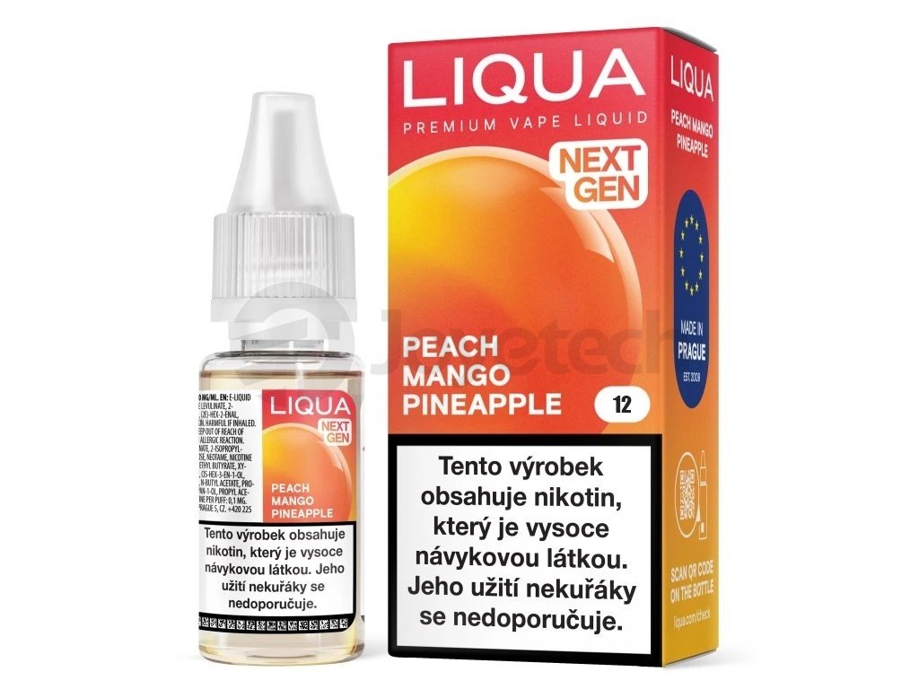 Liqua NEXT GEN - Peach Mango Pineapple - 12mg, produktový obrázek.
