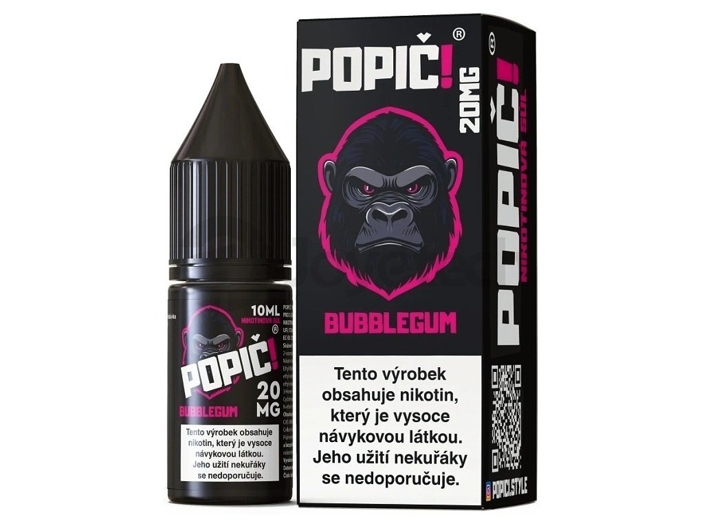 Popič! - Salt e-liquid - Bubblegum - 10ml - 20mg, produktový obrázek.