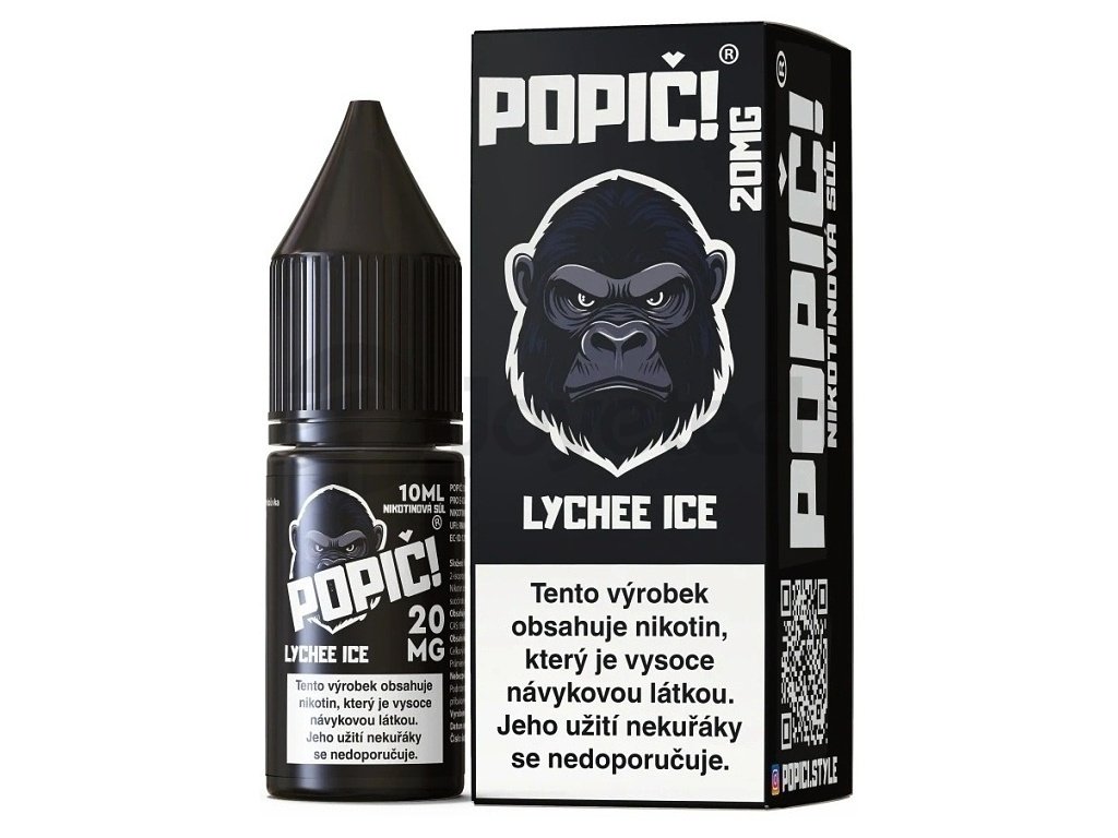 Popič! - Salt e-liquid - Lychee Ice - 10ml - 20mg, produktový obrázek.