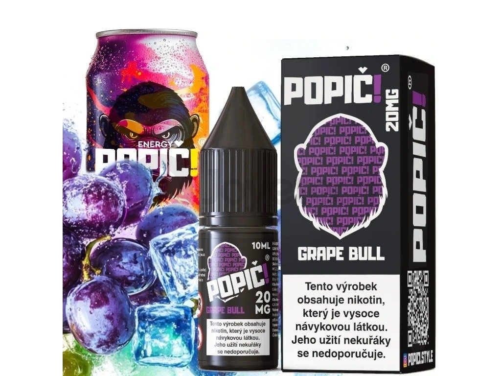 Popič! - Salt e-liquid - Grape Bull - 10ml - 20mg, 2 produktový obrázek.
