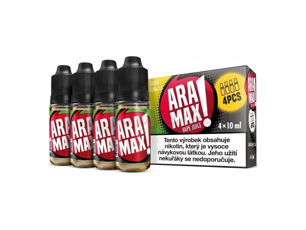 Aramax - Green Tobacco - 4x10ml - 12mg, produktový obrázek.