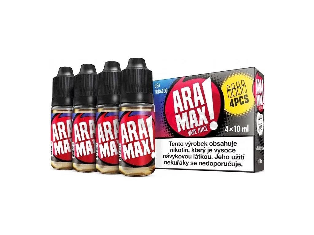 Aramax - USA Tobacco - 4x10ml - 12mg, produktový obrázek.