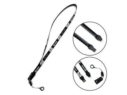 Multifunkční šňůrka na krk s nabíječkou OXVA 3v1 (Černá)