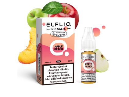 Elfliq Salt Apple Peach (Jablko s broskví) 10ml intenzita nikotinu 20mg tabáková nálepka Kolek Q