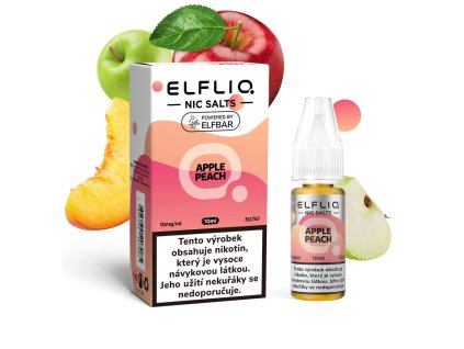 Elfliq Salt Apple Peach (Jablko s broskví) 10ml intenzita nikotinu 10mg tabáková nálepka Kolek Q