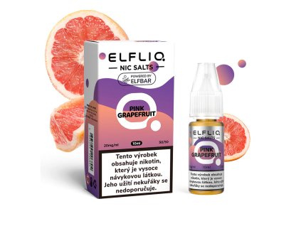 Elfliq Salt Pink Grapefruit (Svěží grapefruit) 10ml intenzita nikotinu 20mg tabáková nálepka Kolek Q