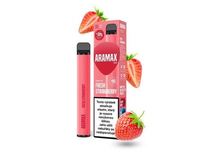 Aramax Bar 700 Disposable Pod (Fresh Strawberry) intenzita nikotinu 20mg tabáková nálepka Kolek Q