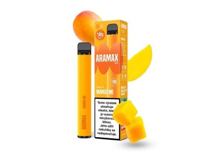 Aramax Bar 700 Disposable Pod (Mango Me) intenzita nikotinu 20mg tabáková nálepka Kolek Q