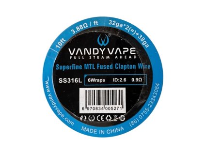 SS316 Superfine MTL Fused Clapton - odporový drát 32GA*2 + 38GA - Vandy Vape (3m)