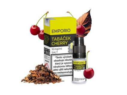 Emporio Salt Tabáček Cherry 10ml intenzita nikotinu 12mg tabáková nálepka Kolek R