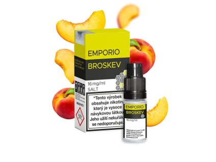 Emporio Salt Broskev 10ml intenzita nikotinu 12mg tabáková nálepka Kolek R
