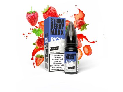 Riot BAR EDTN Salt Strawberry Maxx (Jahodový energeťák) 10ml 20mg