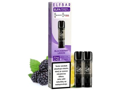 Elf Bar ELFA Pod - přednaplněná Cartridge - Blackberry Lemon - 20mg - 2ks, produktový obrázek.
