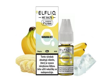 Elf Bar Elfliq - Salt e-liquid - Banana ICE - 10ml - 10mg, produktový obrázek.