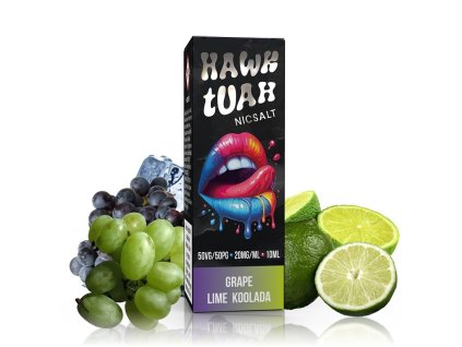 Hawk Tuah Salt - Grape Lime Koolada - 10ml - 20mg, produktový obrázek.