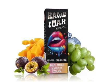 Hawk Tuah Salt - Grape Mango Maracuja Koolada - 10ml - 20mg, produktový obrázek.
