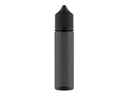 Černá plastová lahvička Chubby Gorilla 60ml s černým víčkem a rýhovaným uzávěrem