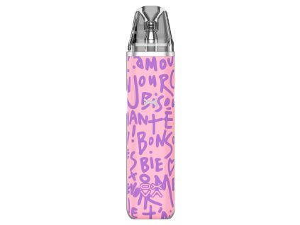 Speciální barevná varianta OXVA Xlim Go s růžovým fialovým graffiti designem a transparentní cartridge