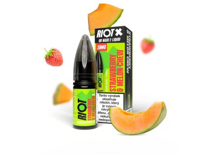 RIOT X Salt Strawberry & Melon Chew 10ml 10mg  Jahodovo-melounová žvýkačka