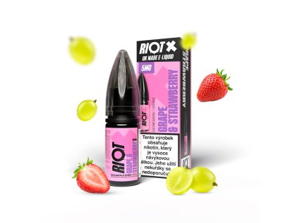 RIOT X Salt Grape & Strawberry 10ml 5mg  Hroznové víno a jahoda
