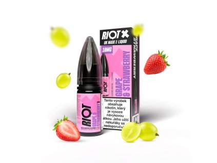 RIOT X Salt Grape & Strawberry 10ml 10mg  Hroznové víno a jahoda