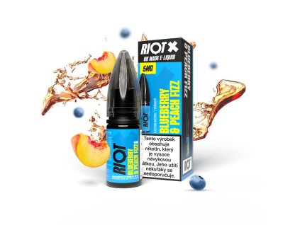 RIOT X Salt Blueberry & Peach Fizz 10ml 5mg  Borůvka a broskvová limonáda