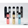 Uwell Caliburn G4 pod kity v různých barevných provedeních uspořádané na bílém podstavci s elegantním designem