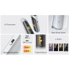 PIXO vape pod systém v černém a stříbrném provedení na kamenném podkladu