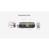 Schéma komponentů PIXO včetně náústku coilu tlačítka displeje a USB-C portu