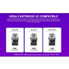 Lost Vape Ursa Baby 3 kompatibilita s URSA Cartridge V2 pro freebase i nic salt liquid s odpory 0.6, 0.8 a 1.0 ohm