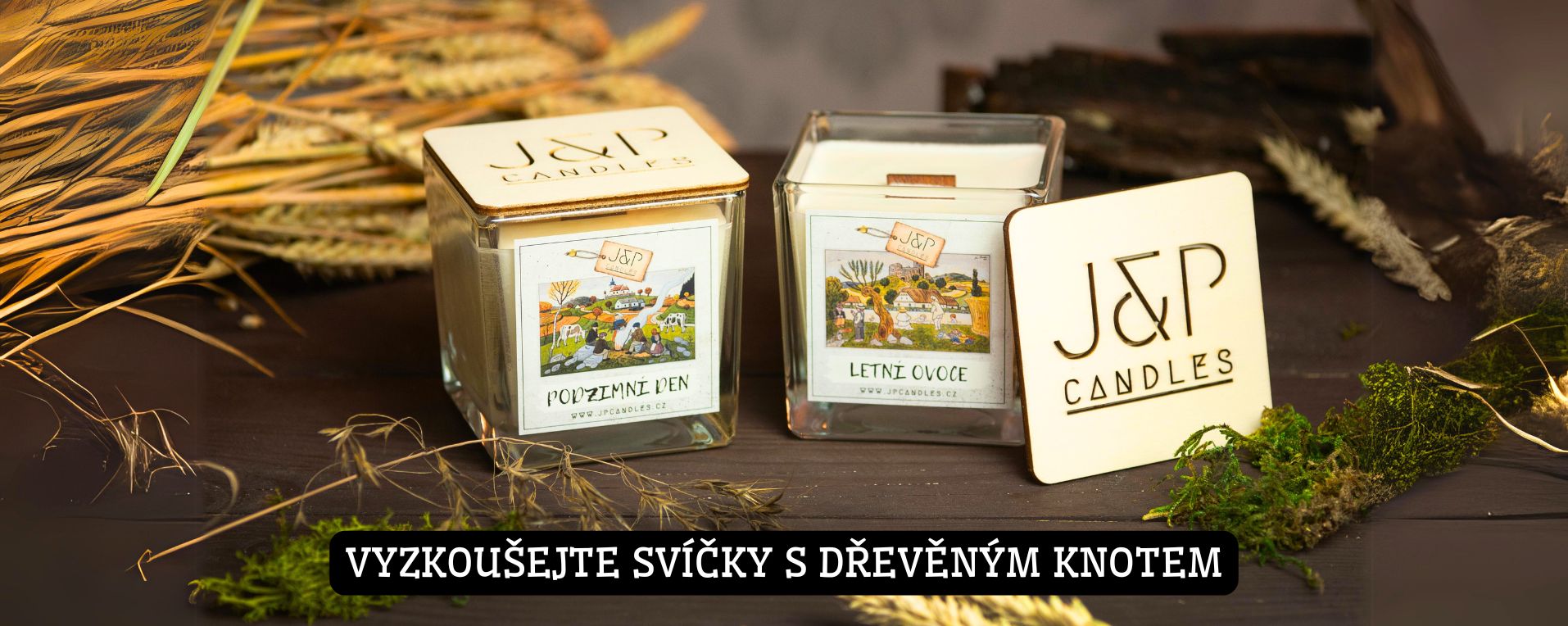 SVÍČKY S DŘEVĚNÝM KNOTEM