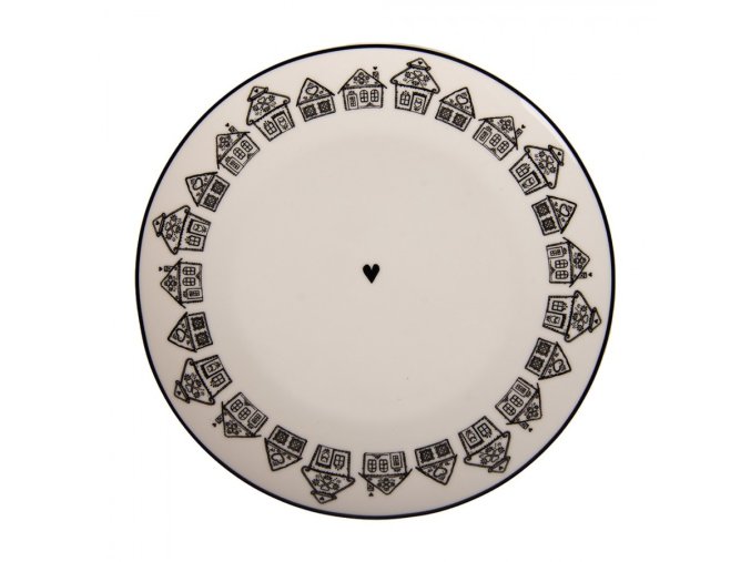 Dezertní talíř s perníkovými chaloupkami Gingerbread Bliss - Ø 20*2 cm