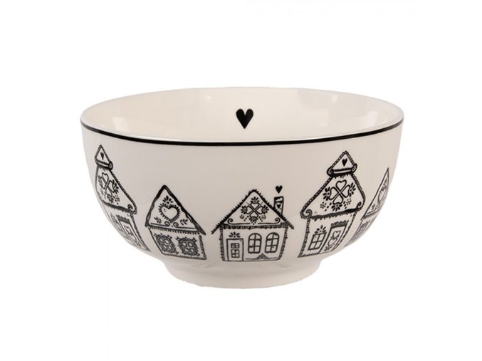 Miska s perníkovými chaloupkami Gingerbread Bliss - Ø 14*7 cm / 500 ml