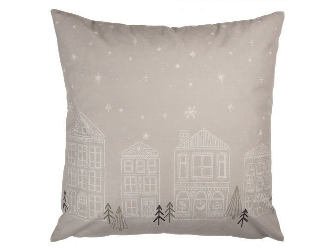 Béžový povlak na polštář Amsterdam Christmas - 45*45 cm